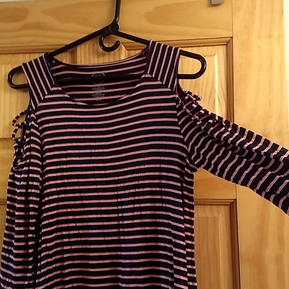 Maurices cold shoulder striped top